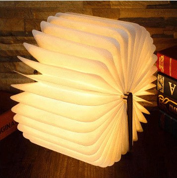 Turning And Folding LED Wooden Book Light