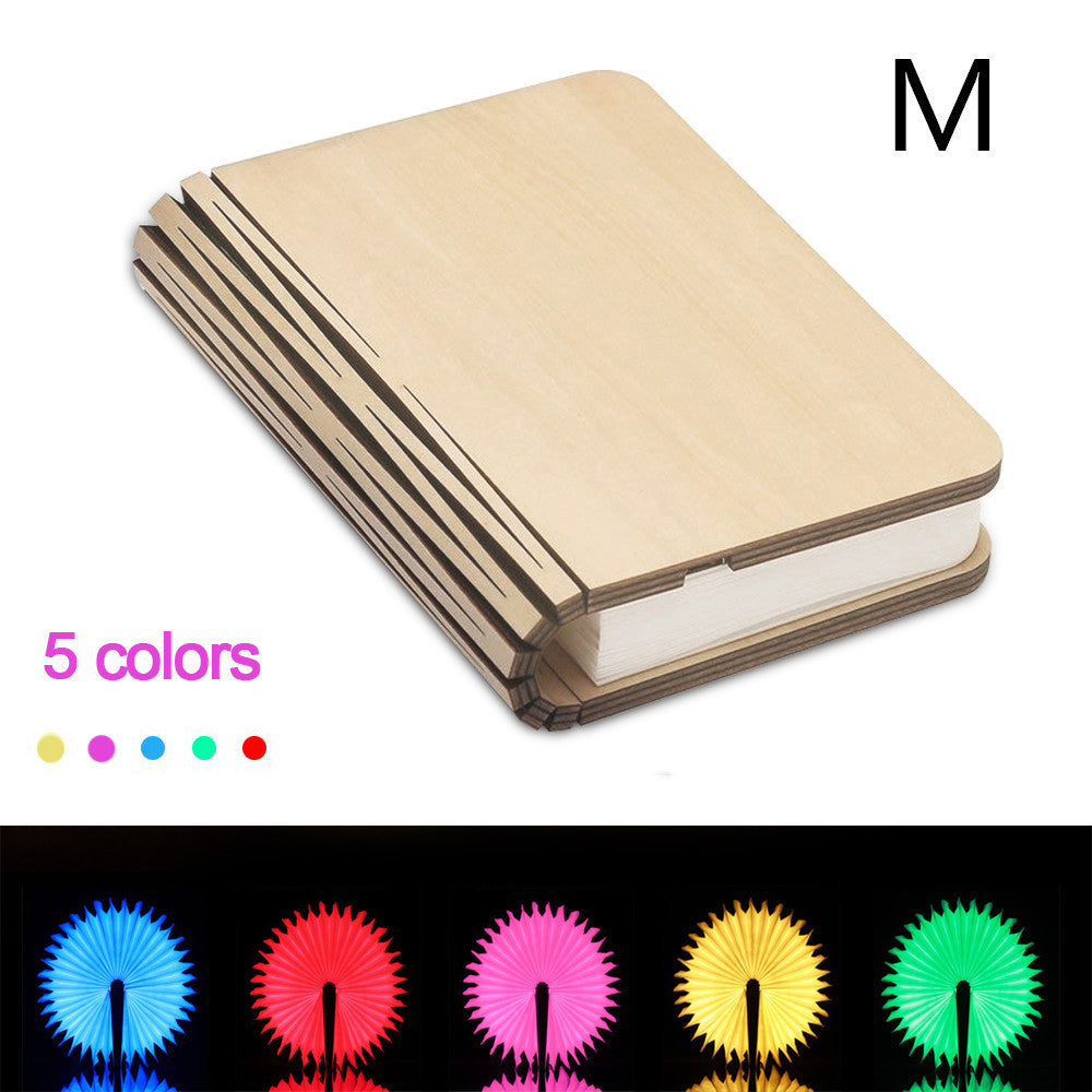 Turning And Folding LED Wooden Book Light