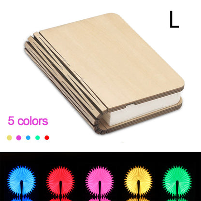 Turning And Folding LED Wooden Book Light