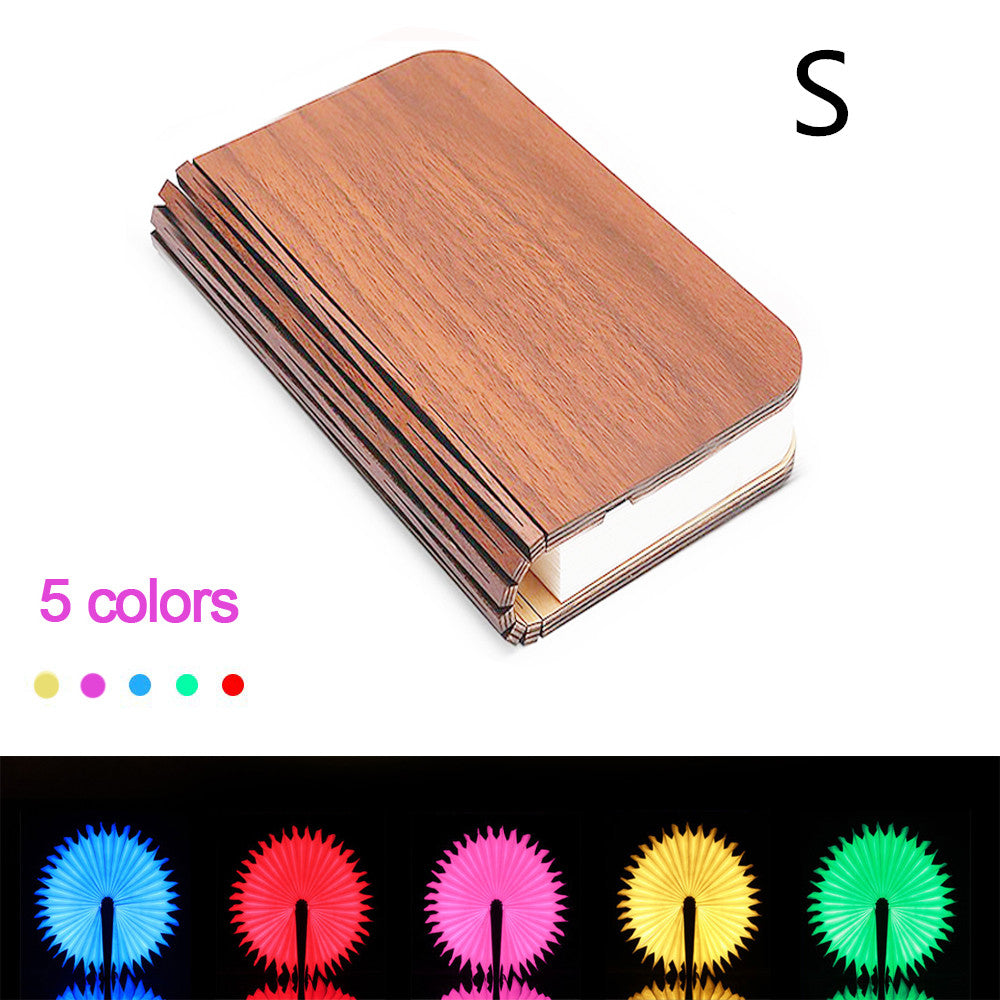 Turning And Folding LED Wooden Book Light