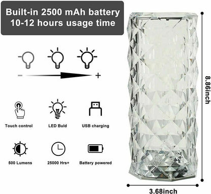 Crystal Table Lamp, Remote Control